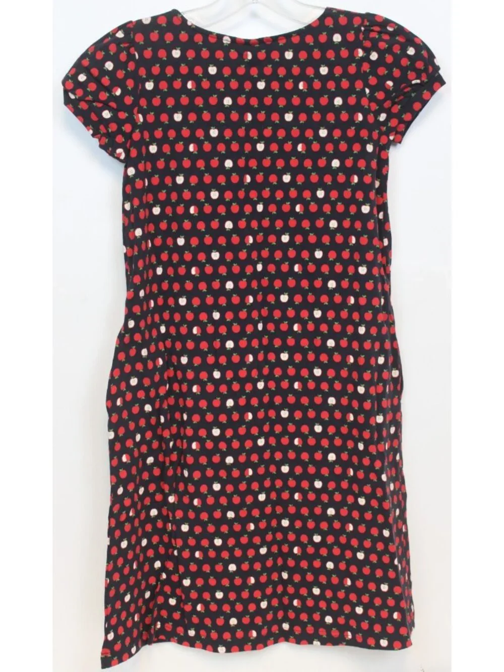 2008 Gymboree Prep School Apple  Dress Sz  10 Navy Blue Red Print School T-shirt
